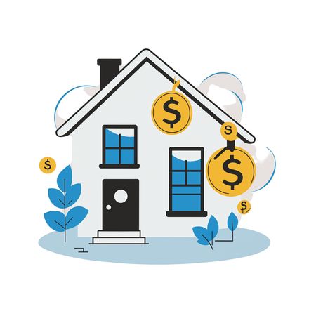 Free 金融投資を象徴するドル記号のある家  AI画像