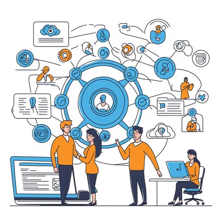 Business Teamwork And Digital Networking  AI Image