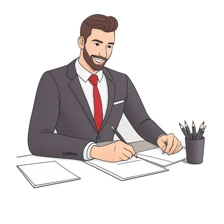 Businessman Working At His Desk  AI Image