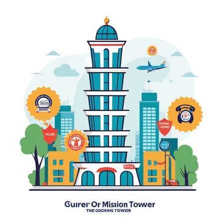 Cityscape With Central Tower  AI Image