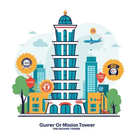 Cityscape With Central Tower  AI Image