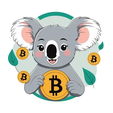 Cute Koala Holding A Bitcoin Coin  AI Image