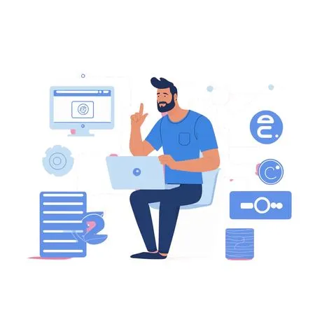 Male Programmer Working On Laptop  AI Image