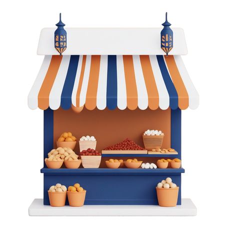 Market Stall With Nuts And Dried Fruits  AI Image