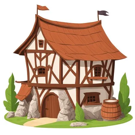 Whimsical Medieval House  AI Image