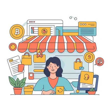 Woman Doing Shopping on Online Store  AI Image